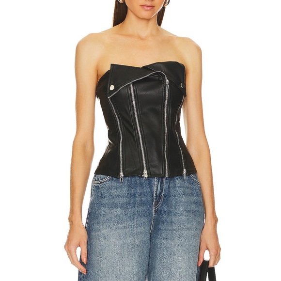 superdown Tops - NWT Faux leather corset x bridget